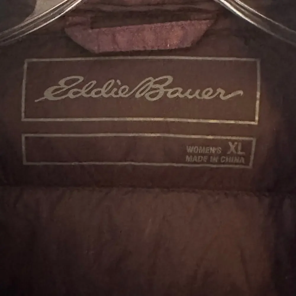 Eddie Bauer Down Coat Womens Size 1X Purple Quilted Ski Winter Outdoor Jacket
